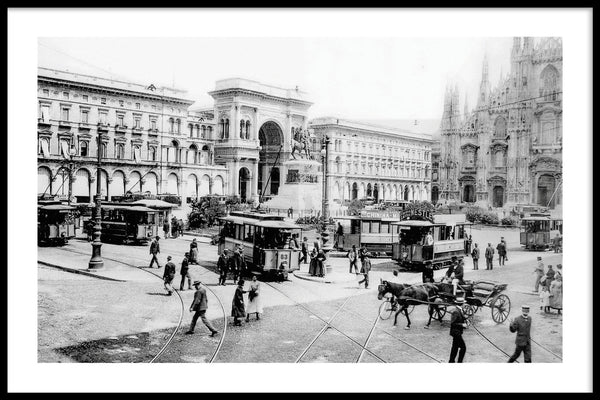 Bella Milano Piazza del Duomo ll poster met lijst - Walljar
