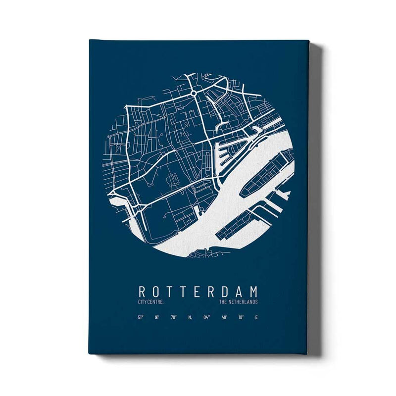 Stadskaart Rotterdam Centrum IV canvas