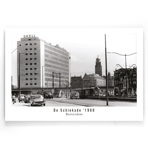 De Schiekade 1960 Met Witrand I poster I walljar I vintage foto's rotterdam I
