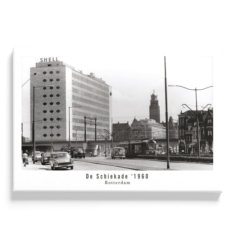 De Schiekade 1960 Met Witrand I poster I walljar I vintage foto's rotterdam I Canvas