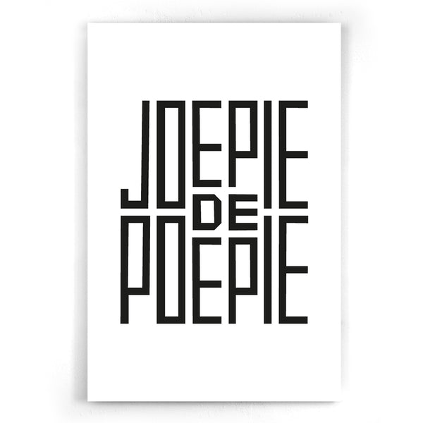 Joepie de Poepie Poster I wc I Toilet I badkamer I Typografie I Humor I Walljar.com I