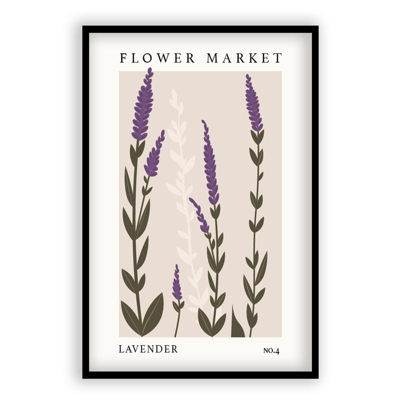 Flower Market Lavender NO.4 | Aluminium Lijst met Poster | Poster
