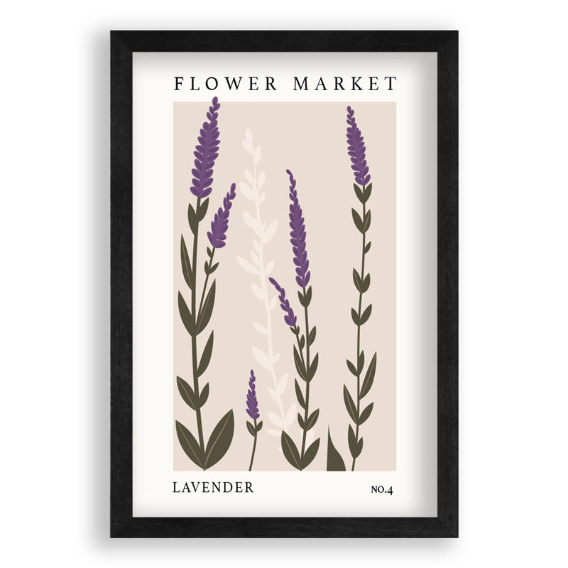 Flower Market Lavender NO.4 | Zwart Eikenhouten Lijst | Poster