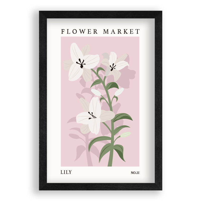 Flower Market Lily NO.11 | Zwart Eikenhouten Lijst | Poster