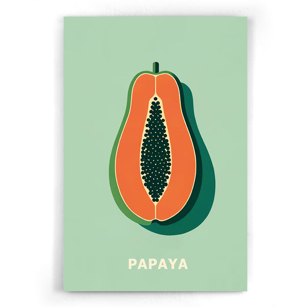 Papaya illustratie Poster Walljar