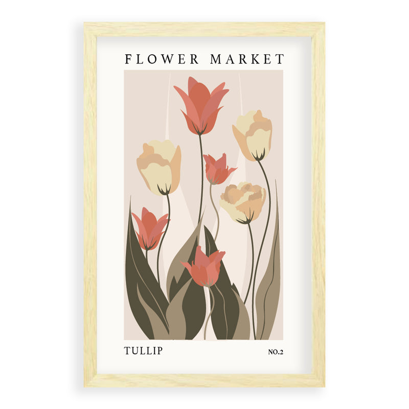Flower Market | Blank Eikenhouten Lijst | Poster