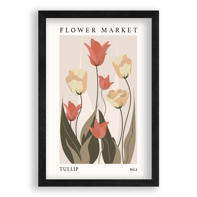 Flower Market Tullip NO.2 | Zwart Eikenhouten Lijst | Poster