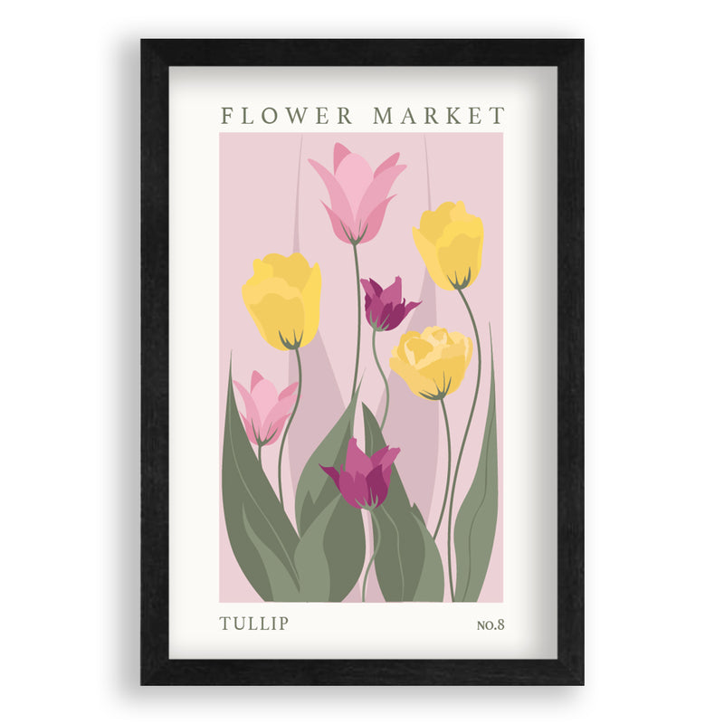 Flower Market Tullip NO.8 | Zwart Eikenhouten Lijst | Poster