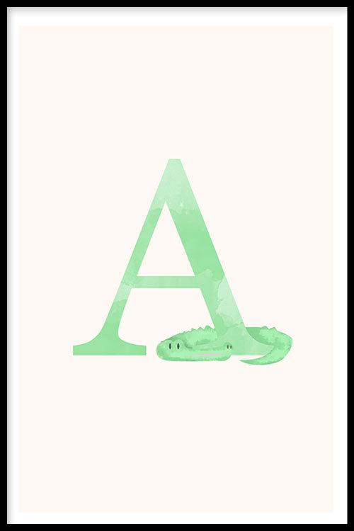 Krokodil alfabet poster