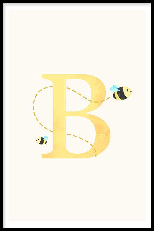 Bijen alfabet poster 