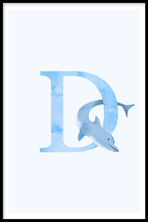 dolfijn alfabet poster