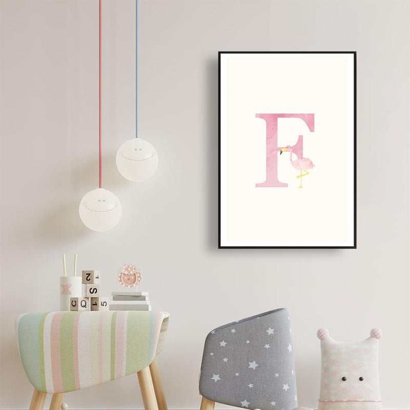 flamingo alfabet poster