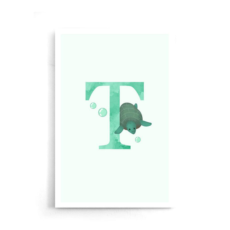 schildpad alfabet poster