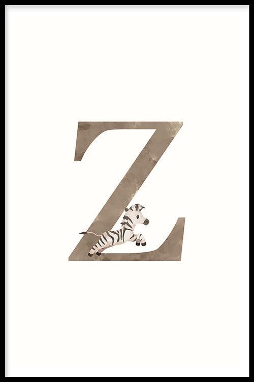 Zebra alfabet poster