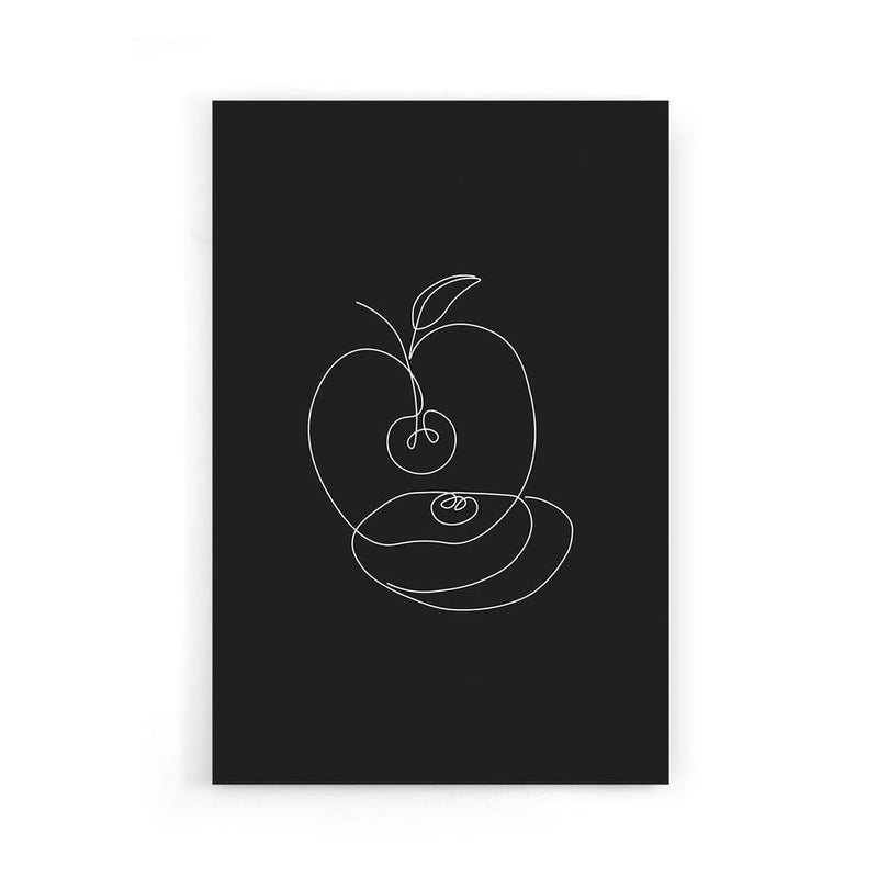 Apple Line Art donker poster