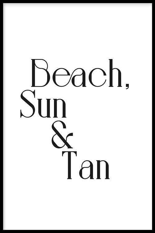Beach, Sun & Tan - Walljar