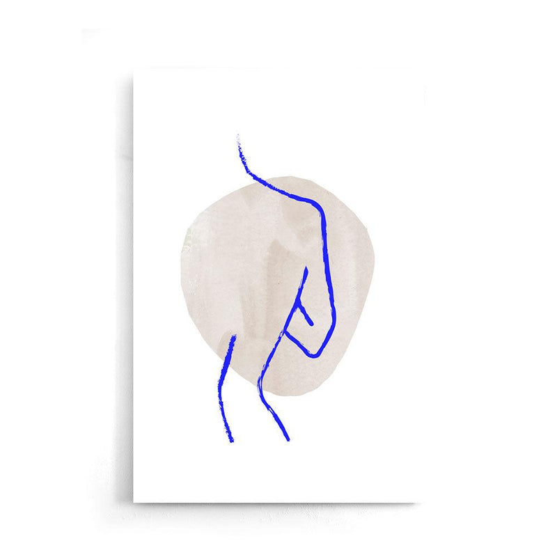 Bleu Line-Art Back - Walljar