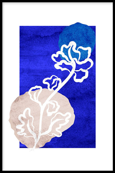 Blue Waved Flower - Walljar
