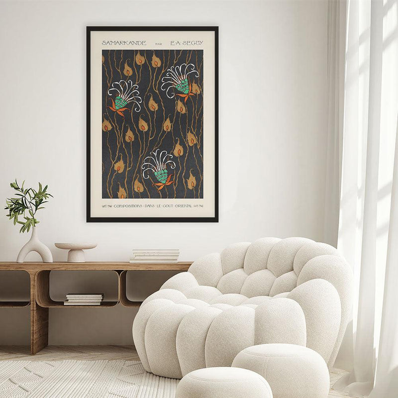 Emile-Alain Séguy - Flower pattern Art Deco IV - Walljar
