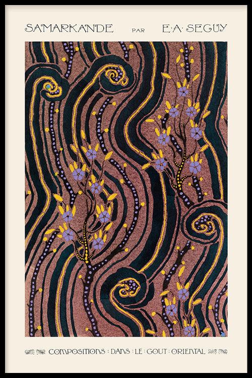 Emile-Alain Séguy - Flower pattern Art Deco V - Walljar