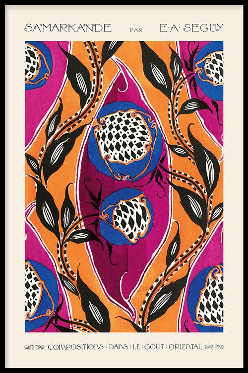 Emile-Alain Séguy - Flower pattern Art Nouveau II - Walljar