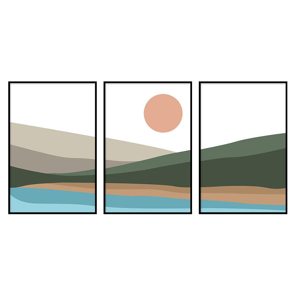Triptych paintings Hills order online