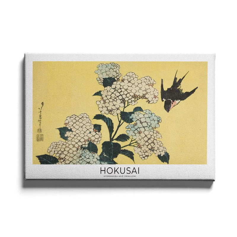 Hokusai - Hydrangea and Swallow - Walljar