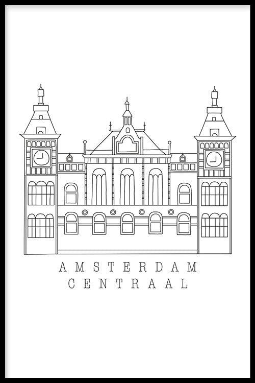 Lineart - Amsterdam Central - Walljar