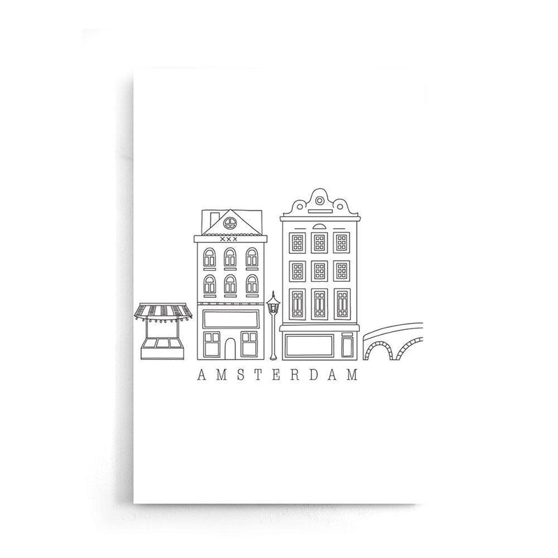Lineart - Amsterdam Houses - Walljar