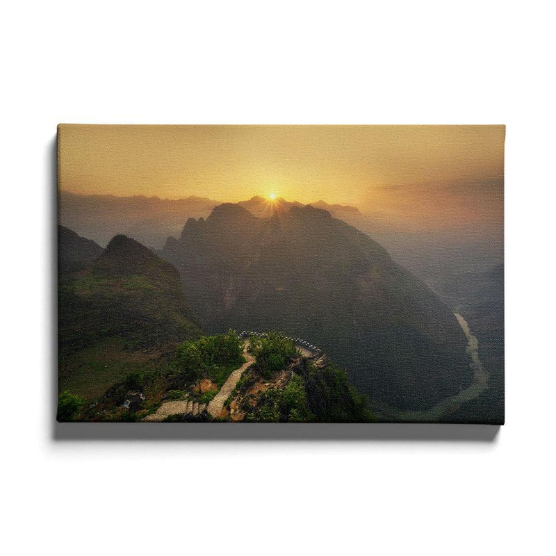 Zonsondergang bergen poster