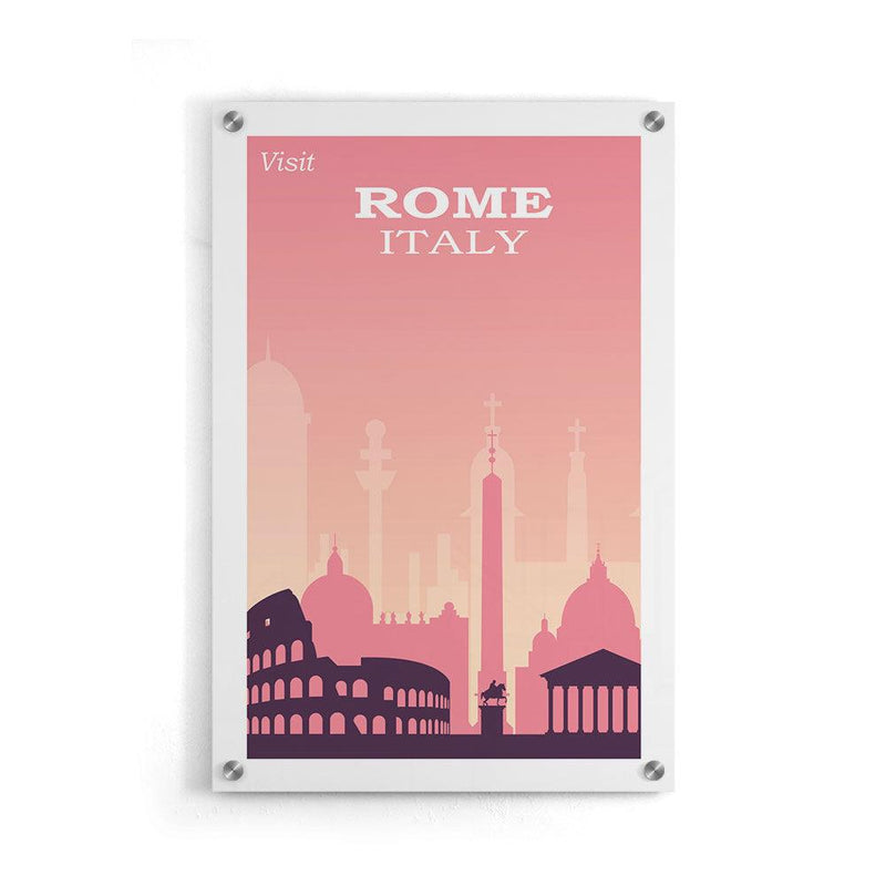 Rome Roze Skyline - Walljar