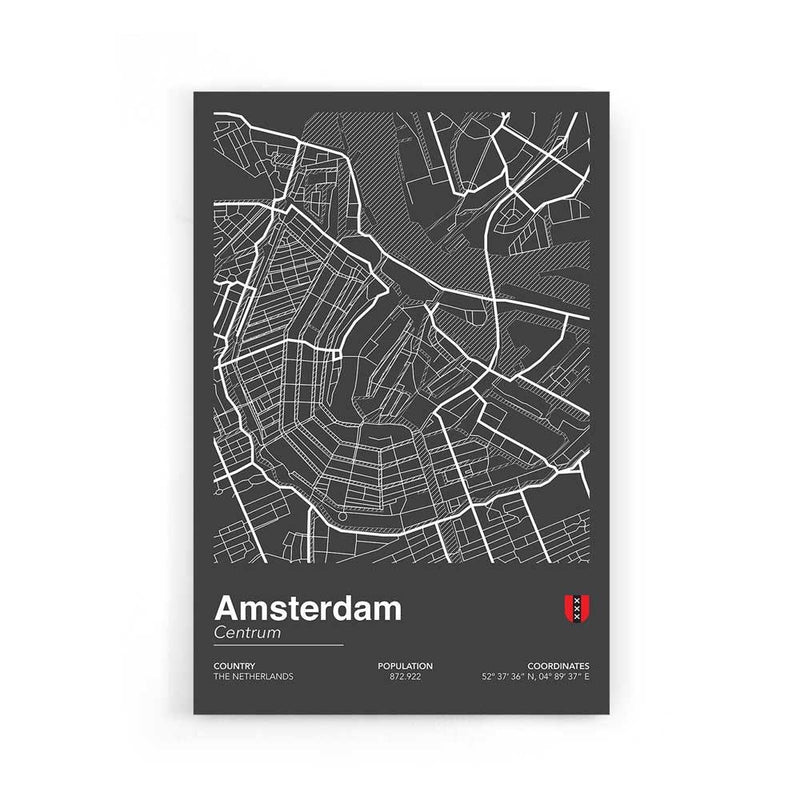 Stadskaart Amsterdam Centrum II poster