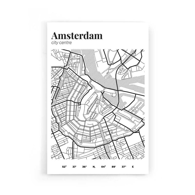 Stadskaart Amsterdam Centrum III poster