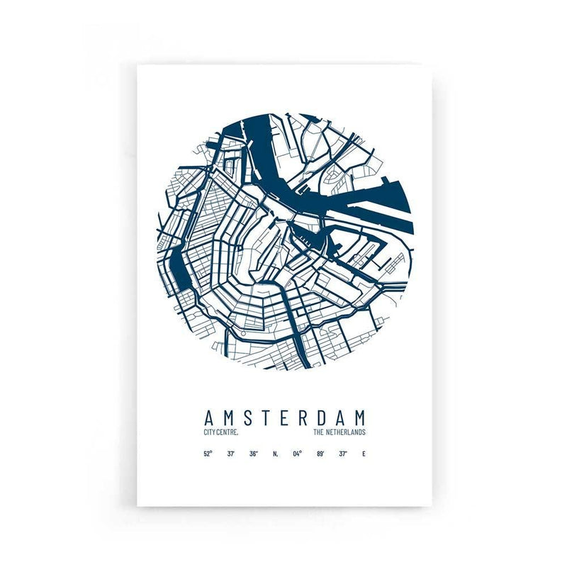 Stadskaart Amsterdam Centrum IV poster