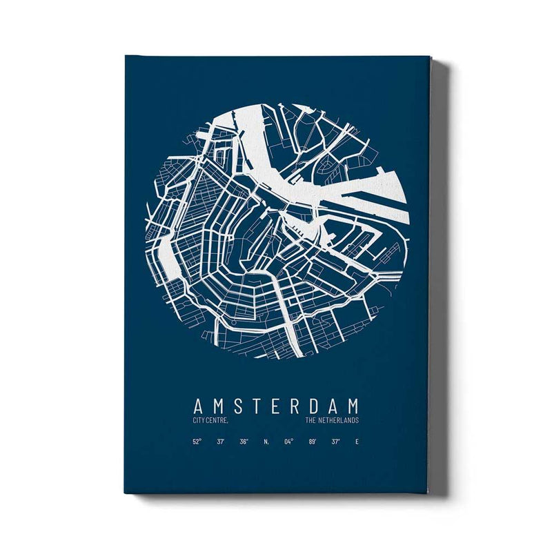 Stadskaart Amsterdam Centrum IV canvas