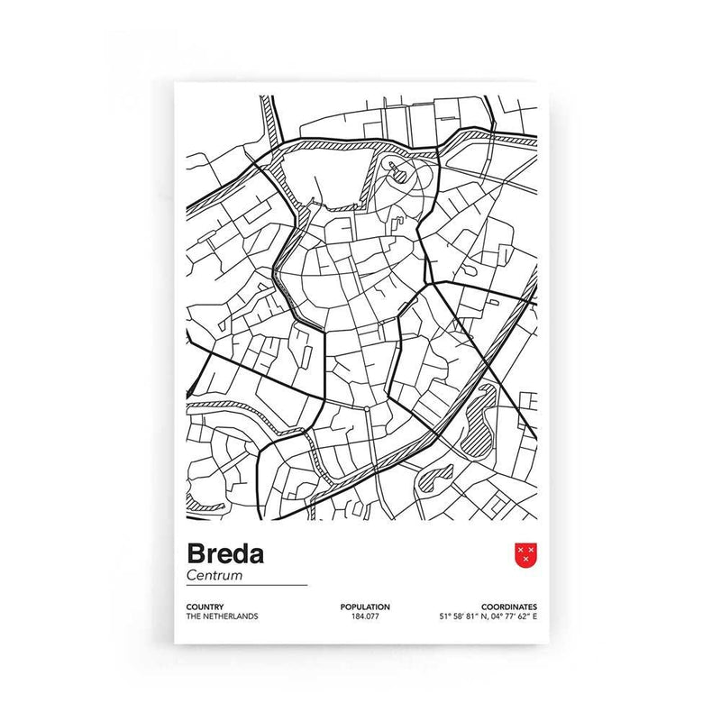 Stadskaart Breda Centrum II poster