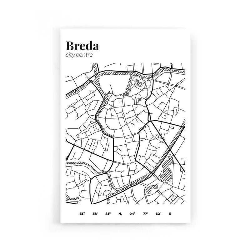 Stadskaart Breda Centrum III poster