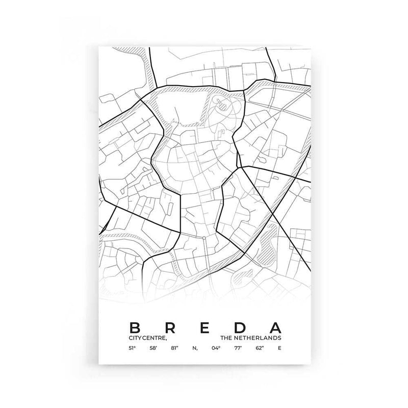 Stadskaart Breda Centrum poster