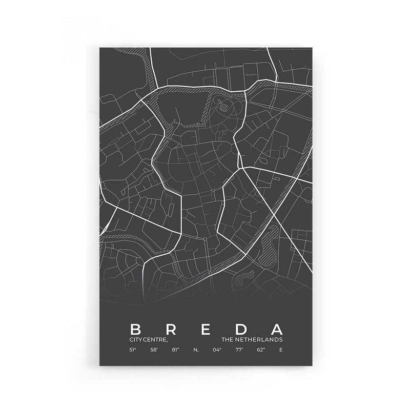 Stadskaart Breda Centrum poster