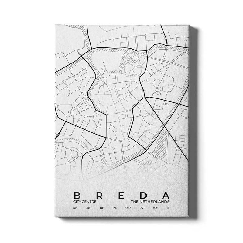 Stadskaart Breda Centrum canvas