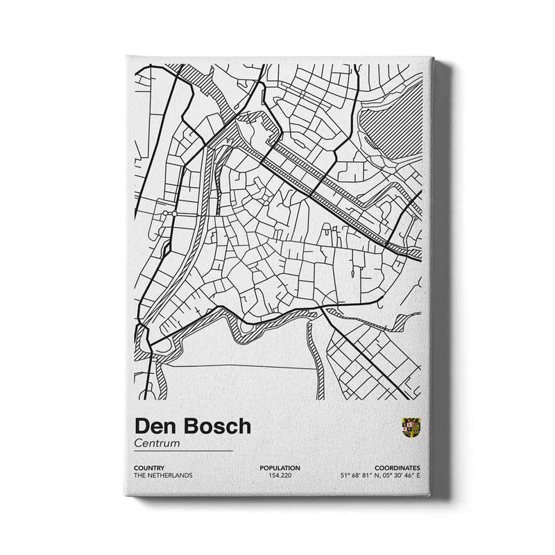 Stadskaart Den Bosch Centrum II canvas