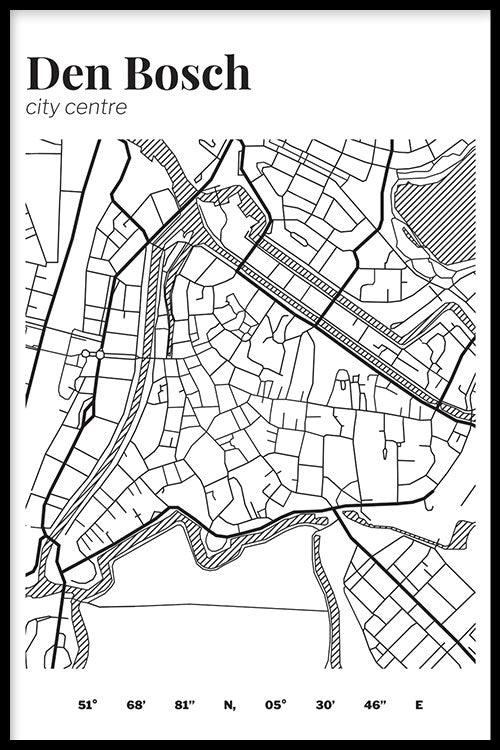 Order Den Bosch poster of City Map Den Bosch Center III online