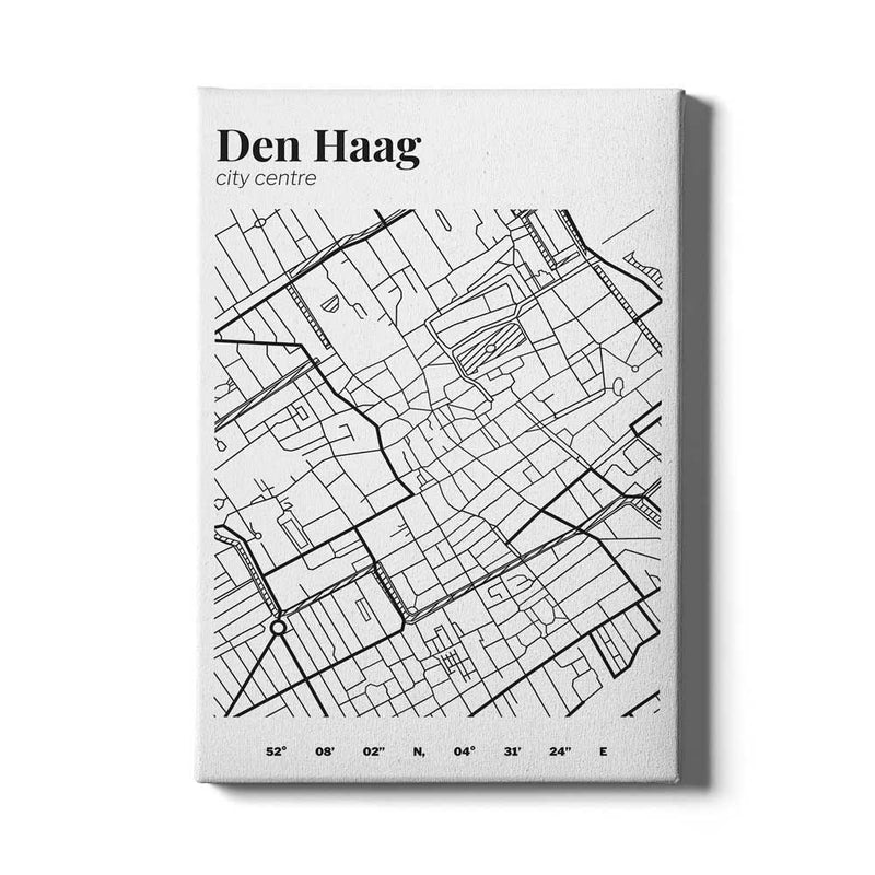 Stadskaart Den Haag Centrum III canvas