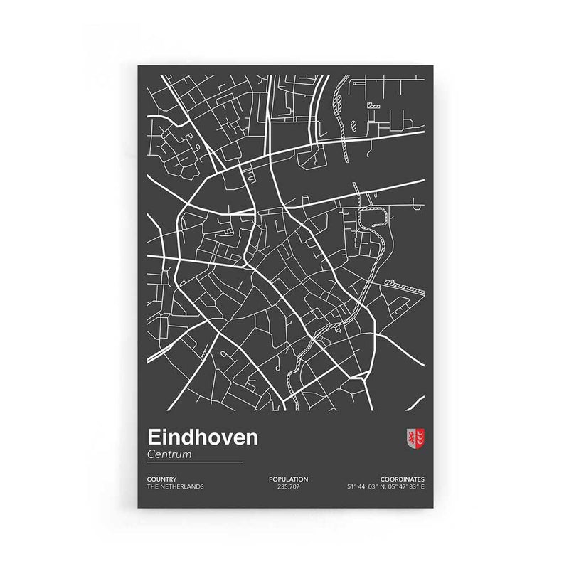 Stadskaart Eindhoven Centrum II op poster