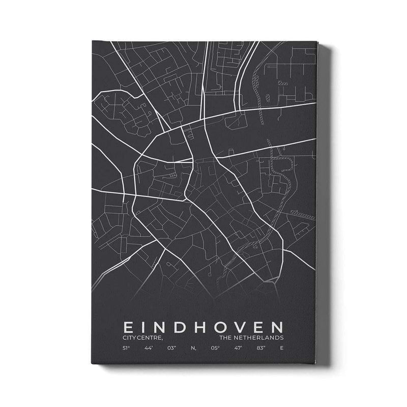 Stadskaart Eindhoven Centrum op canvas