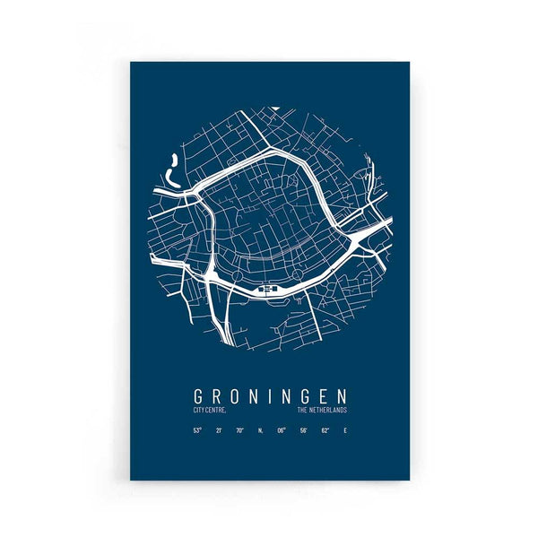 Stadskaart Groningen Centrum IV op poster