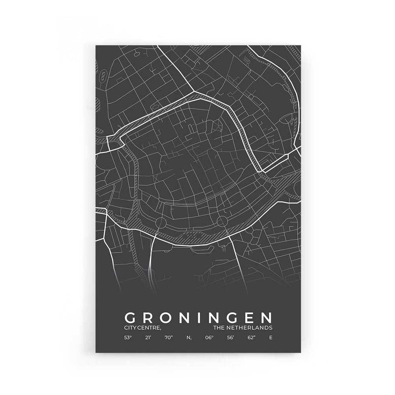 Stadskaart Groningen Centrum op poster