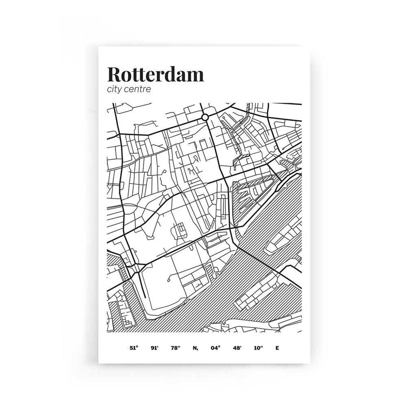 Stadskaart Rotterdam Centrum III poster