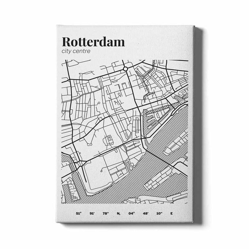 Stadskaart Rotterdam Centrum III canvas