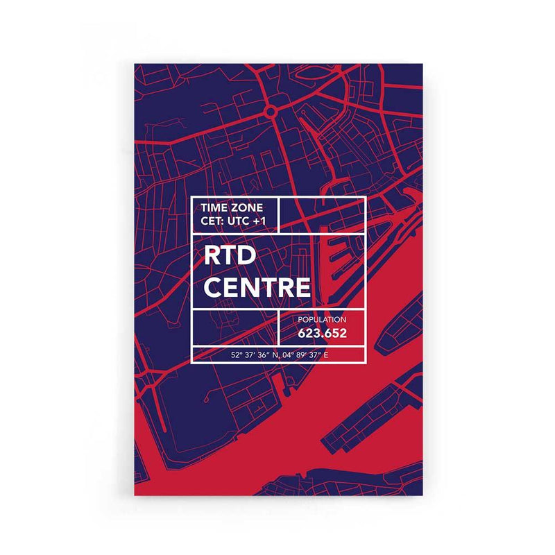 Stadskaart Rotterdam Centrum V poster